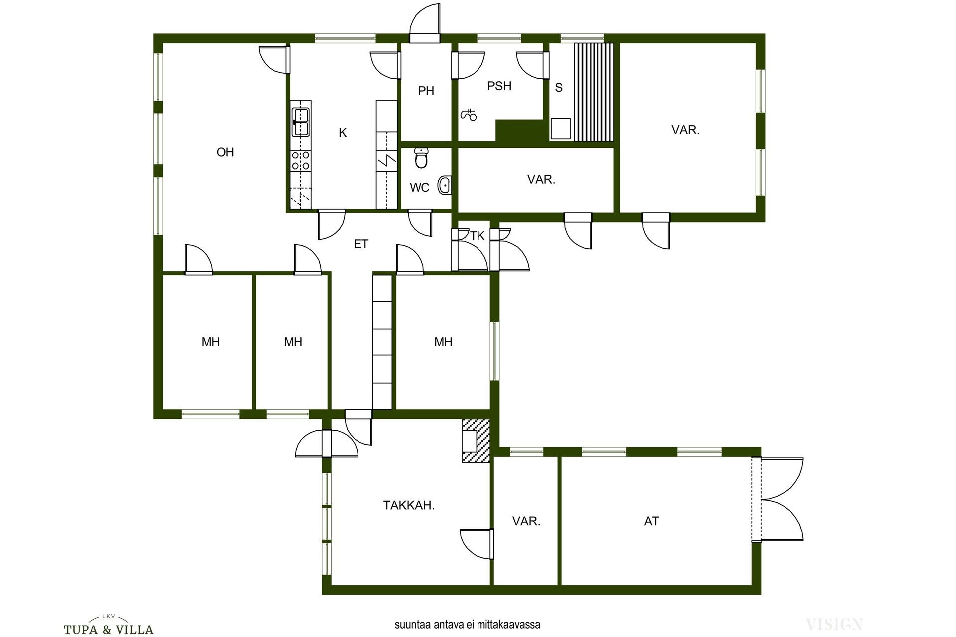 4h, k, takkahuone, kph, s, autotalli, var.  x 2, autokatos