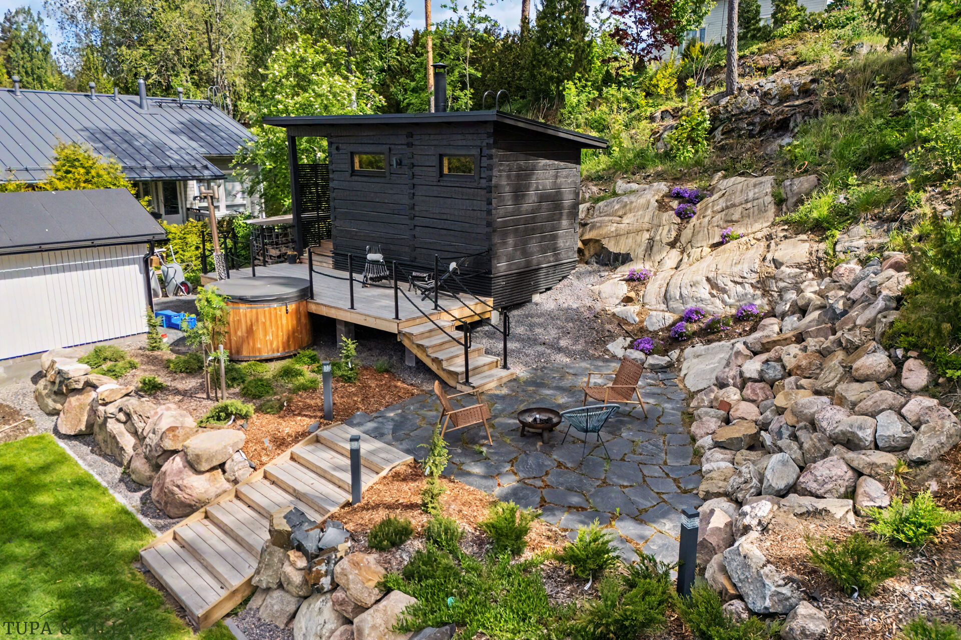 6 h, k, lasten oh, khh, 2 x wc, 2 x kph, ph, s, arkiet, at, ak +pihasauna