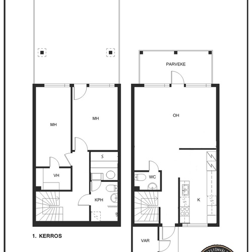 Rivitalo, Yläkalliontie 18, Espoo, Tuomarila, 3h, k, s, kph, 2 WC, parveke, oma piha, 80,50 m², 199 800,00 €