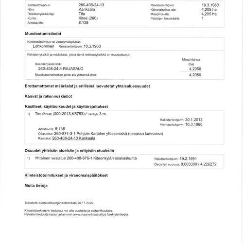 kiinteistörekisteriote
