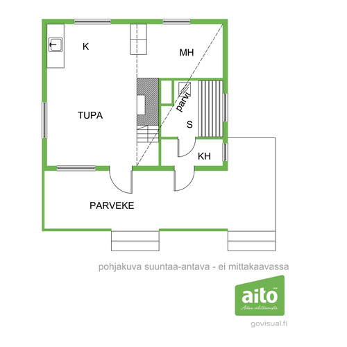 Mökki tai huvila, Mikkeli, Kalvitsa, Perämetsäntie 208, 1h, ma, s, parvi, terassi, 30,00m², 75 000,00 €