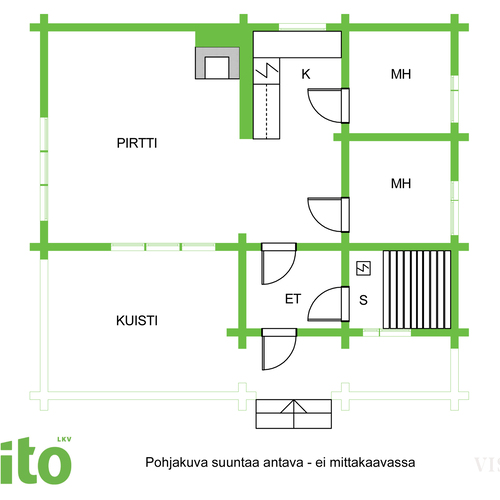 Mökki tai huvila, Joutsa, Salmelantie 79, Tupa, k, 2mh, s, et, var, terassikuisti, 60,00m², 69 000,00 €