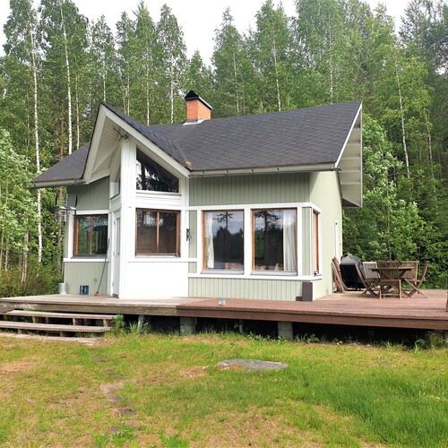 Mökki tai huvila, Karsinalahdentie 81, Sulkava, Kaartilankoski, Tupa, tupakeittiö, makuuparvi, pukuhuone, sauna, terassi, 30 m², 85 000 €