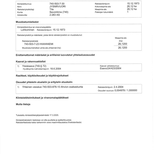 Kiinteistörekisteriote
