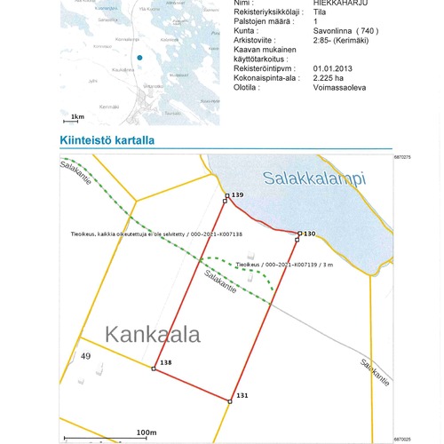 kiinteistökartta Hiekkaharju