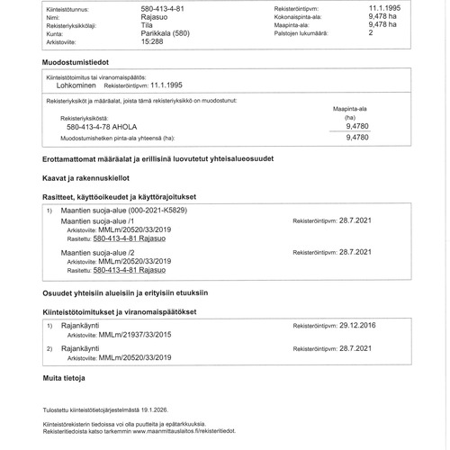 kiinteistörekisteriote