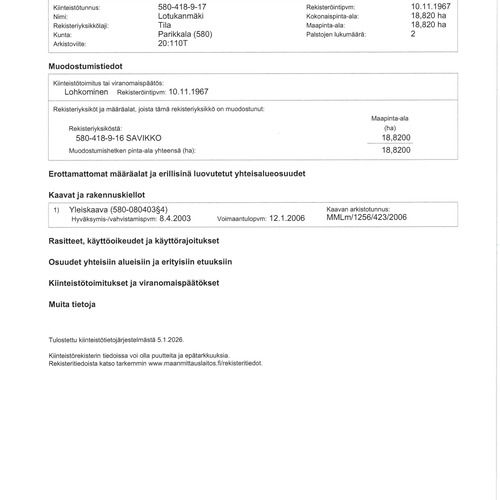 kiinteistörekisteriote