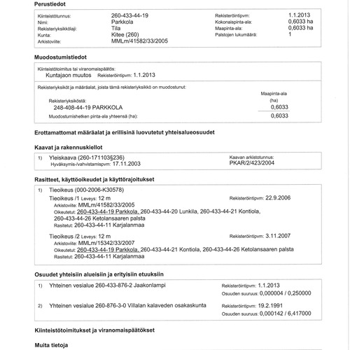 kiinteistörekisteriote