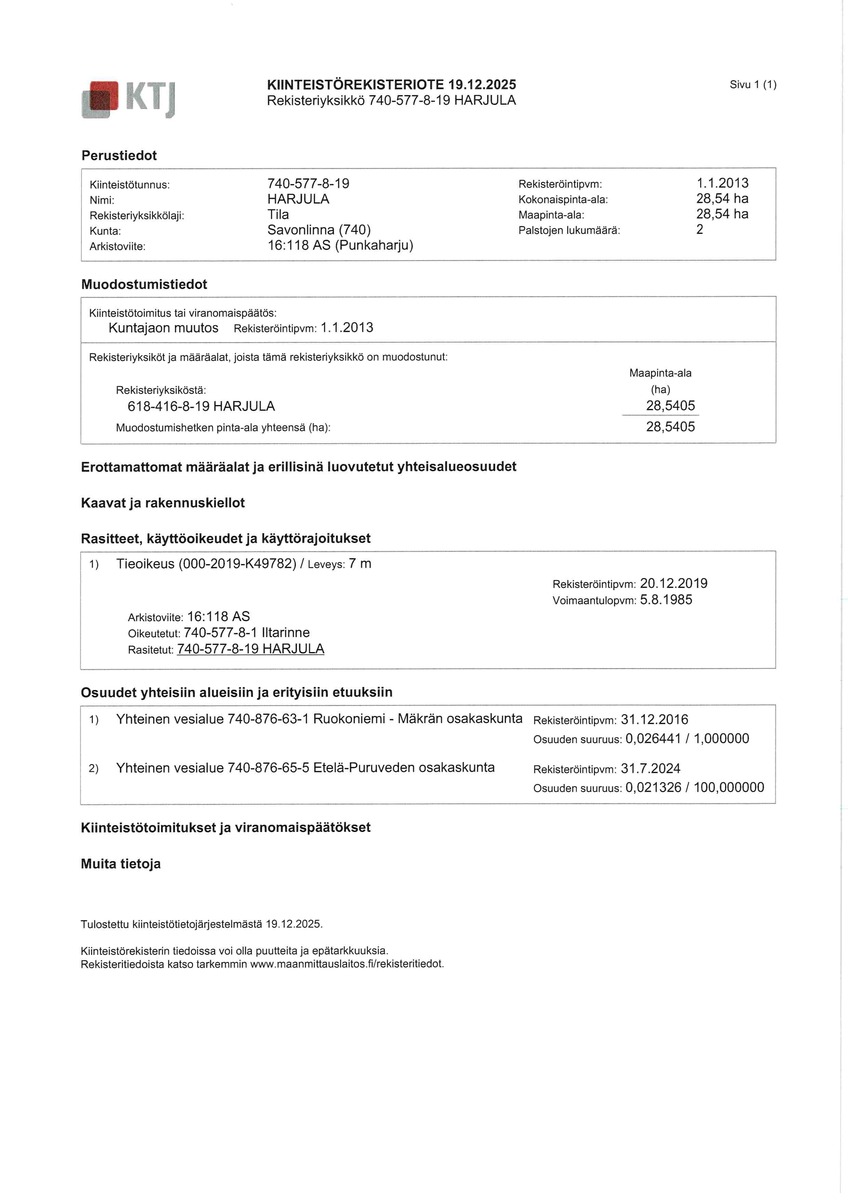 Kiinteistörekisteriote