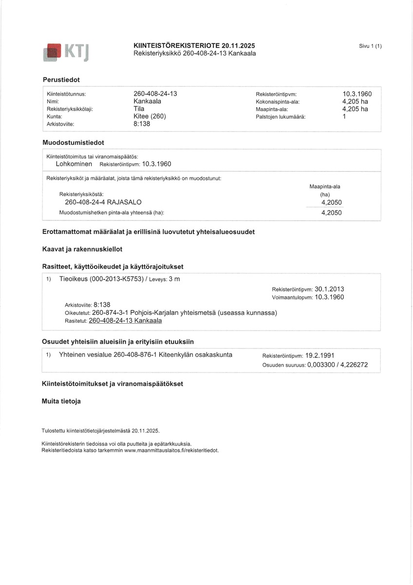 Kiinteistörekisteriote