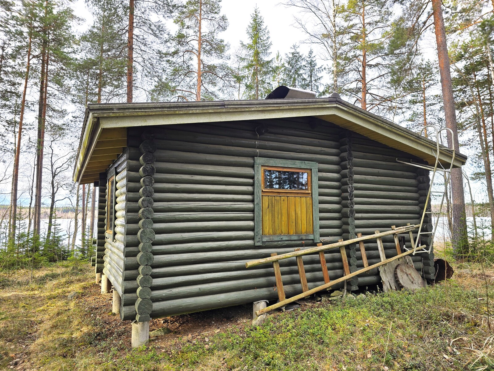 Erillinen mökki.