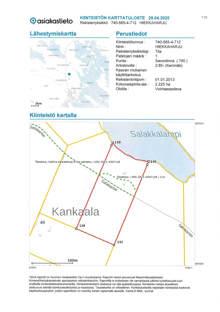 Kiinteistökartta Hiekkaharju