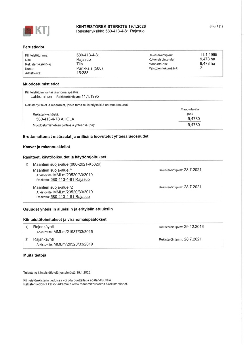 Kiinteistörekisteriote