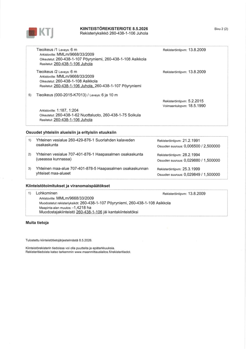 Kiinteistörekisteriote s.2