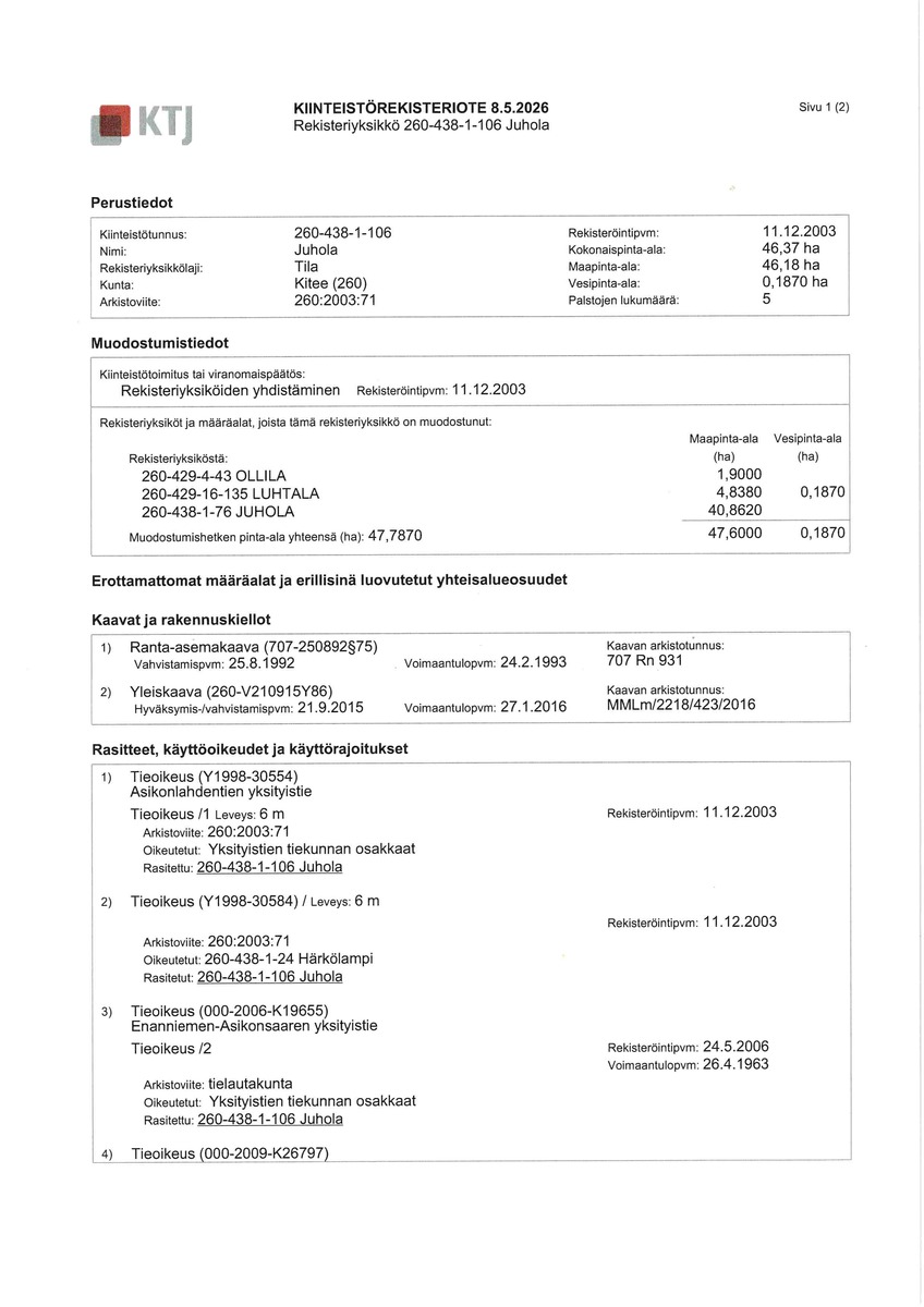 Kiinteistörekisteriote s.1