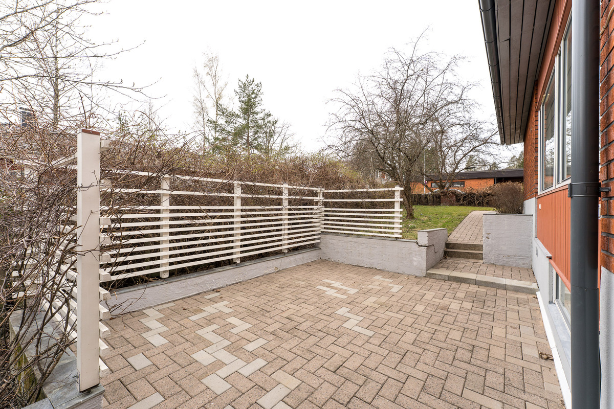 Aurinkoterassi on etelän puolella