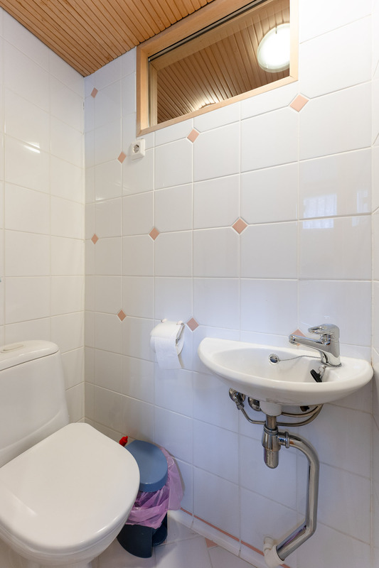 Saunan kylpyhuoneessa on erillinen wc