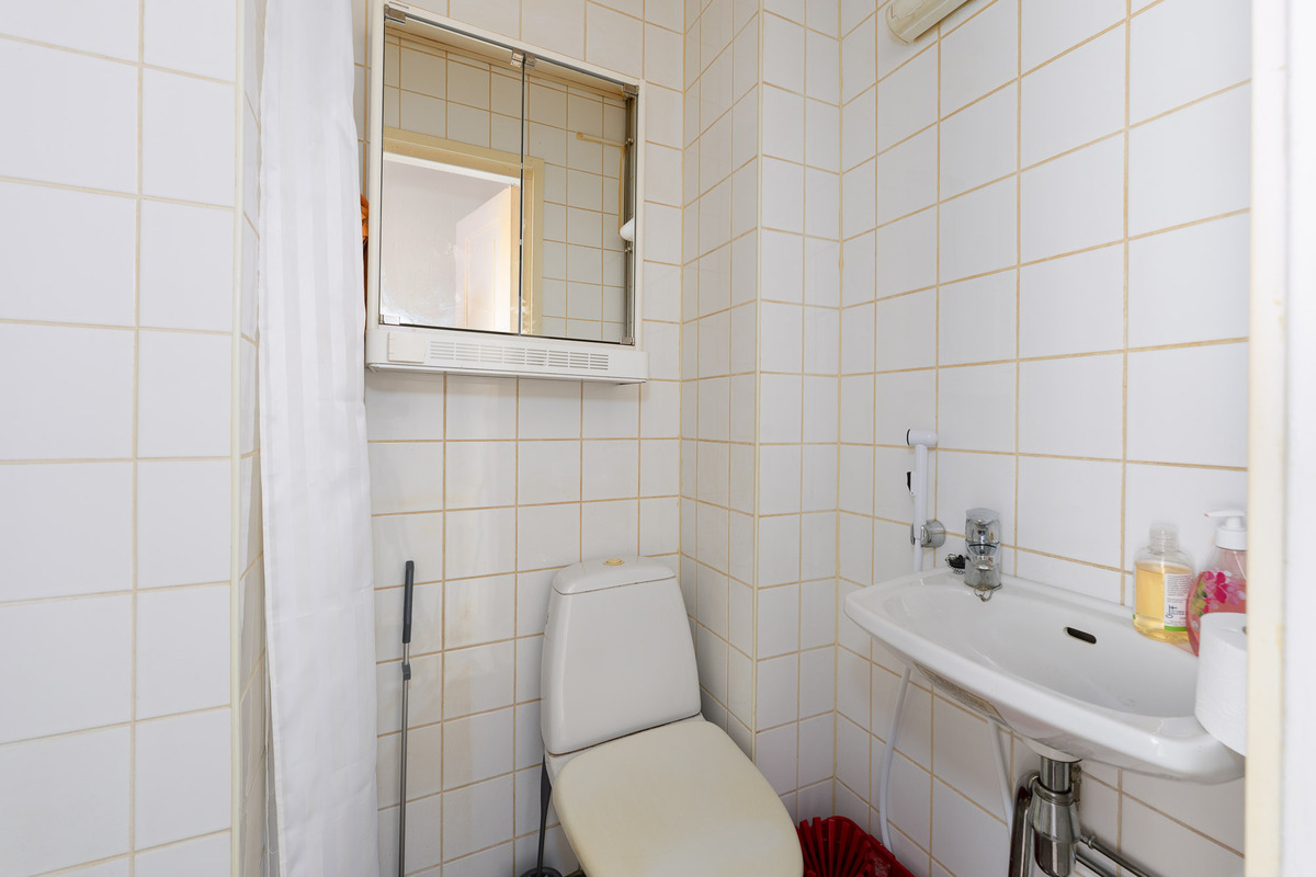 Wc-istuin, peilikaappi ja allas